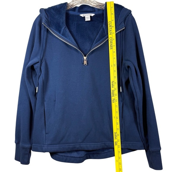 Athleta Women's Cozy Karma 1/4Zip Hoodie, Enchanted Blue, Size XS - Picture 7 of 11